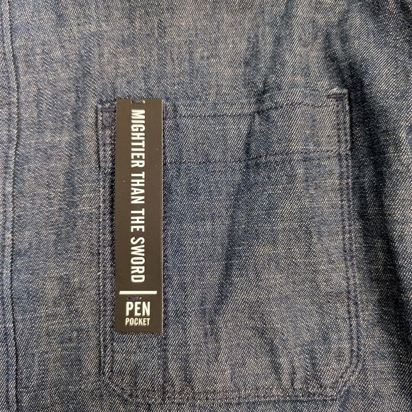 Kenneth Cole Blue Mens Preppy Button Up Shirt NEW Size medium 99% cotton - Picture 6 of 13